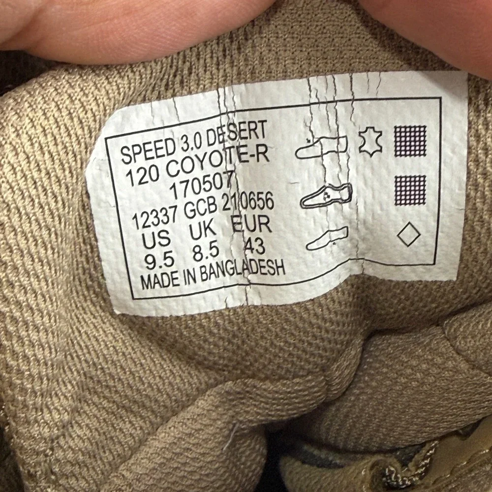 5.11 Tactical Speed 3.0 Desert Side Zip Boots Coyote Brown 12337 Mens 9.5